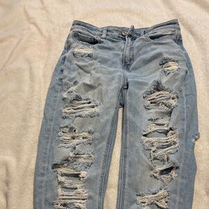American Eagle Outfitters Light Blue Distressed Boyfriend Jeans